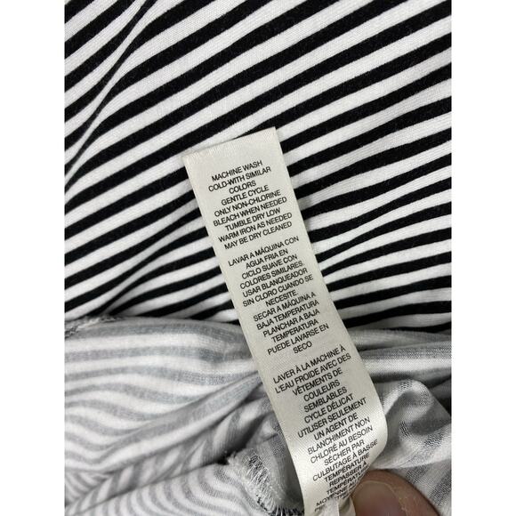 Chico's Maxi Skirt Sz 3 US XL 16 Black White Stripe Pull On Rayon Stretch Comfy - Picture 4 of 7